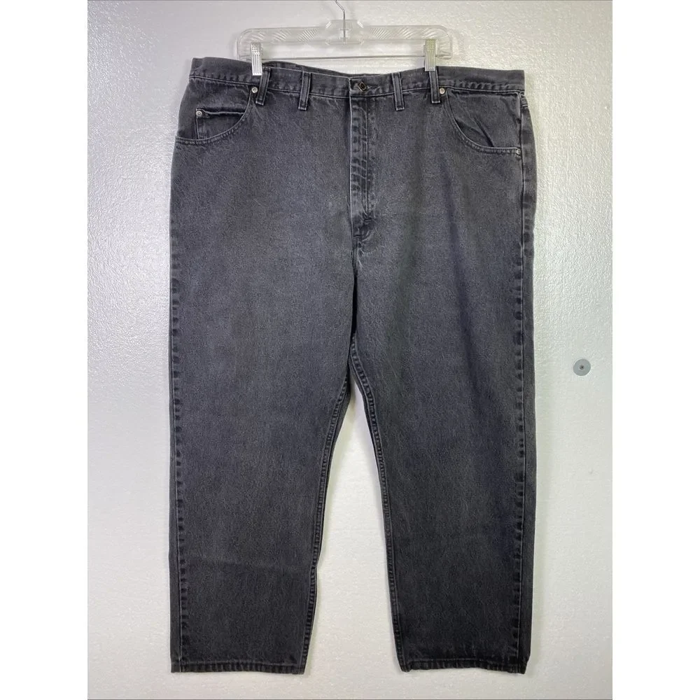 Wrangler Jeans Mens‎ 44x28 Black Relaxed Fit Straight leg High rise Cowboy Farm